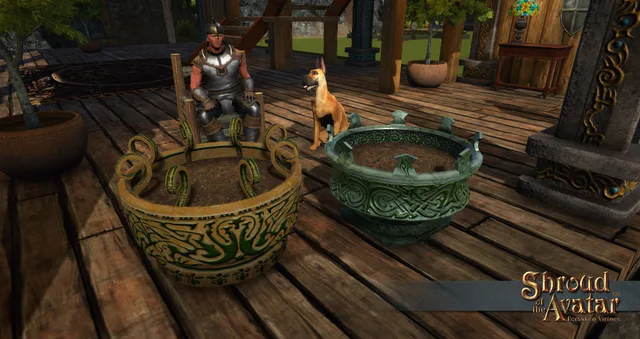 Ornate Elven Ceramic Planting Pot