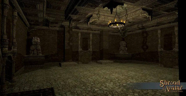 Ornate Triple Connection Stone Dungeon Foyer