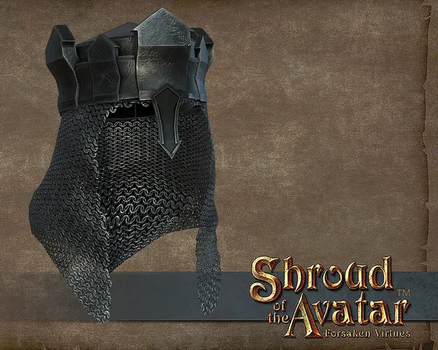 Darkstarr Coronated Black Chainmail Helm