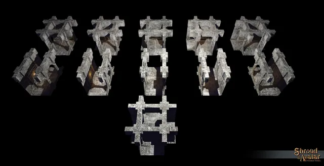 Ancient Stone Dungeon Hallways Pack