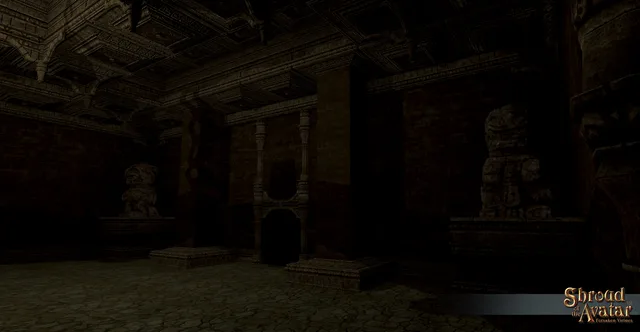 Ornate Triple Connection Stone Dungeon Foyer