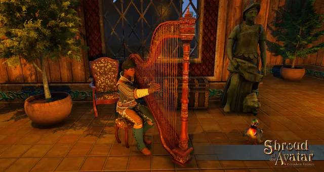 Large Ornate Cordovan Harp