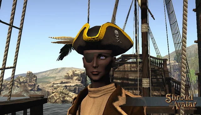 Pirate Feathered Tricorn Hat
