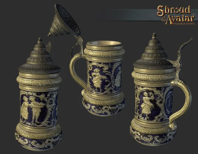 Ornate Saltglaze Drachvald Eastmarch Bierkrug