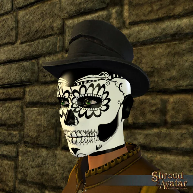 Day of the Dead Mask with Top Hat