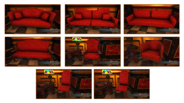 Fine Red Upholstered Furniture Set