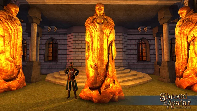 Golden Oracle Guardian Statue