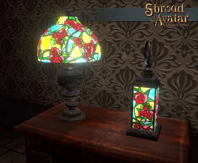 Floral Stained Glass Table Lamp