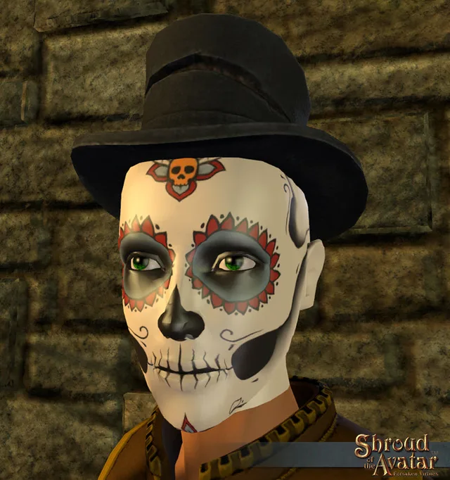 Day of the Dead Colorful Mask with Top Hat