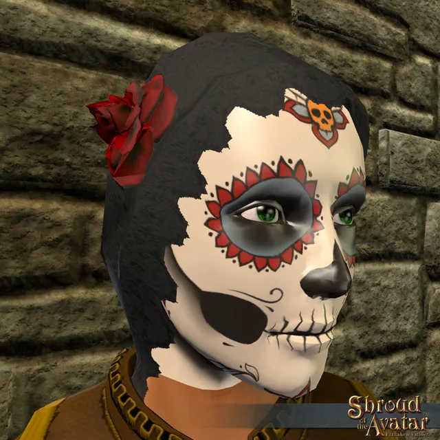Day of the Dead Colorful Mask with Veil