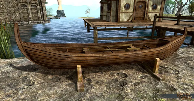 Small Plain Longboat Dry Dock