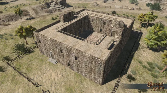 Adobe Brick Two-Story Keep w/ Courtyard (City Home)