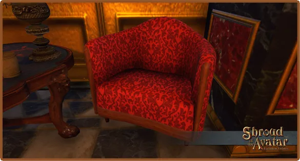 Fine Red Upholstered Barrel Chair