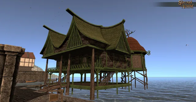 Elven Three-Story w/ Dual Cabanas (Town Water Home)