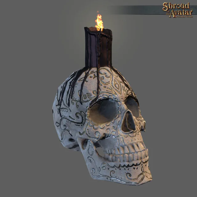 Ornate Skull Candle