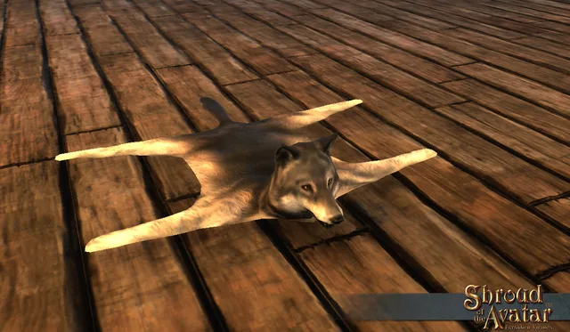 Timber Wolf Skin Rug